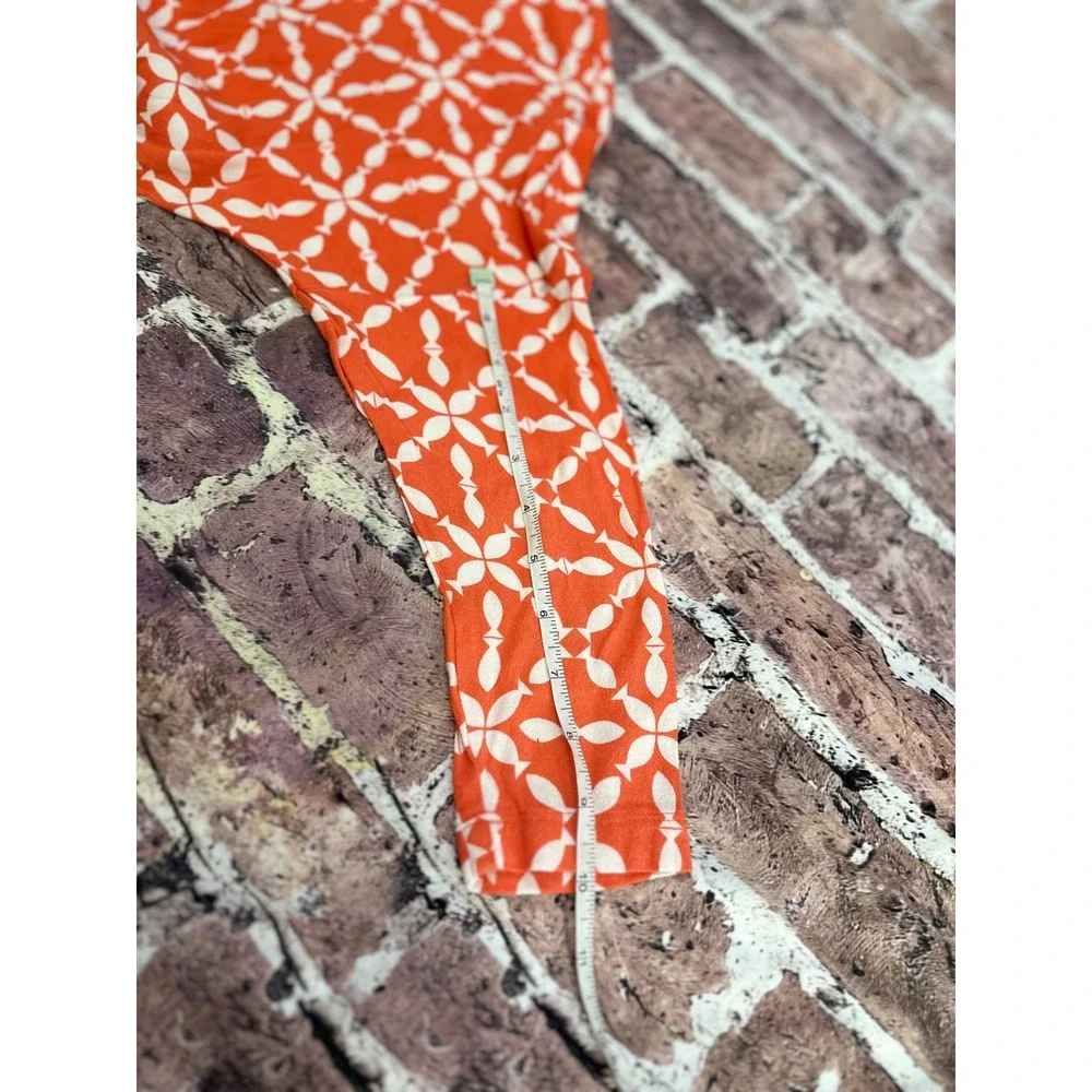 Boden Orange White Geometric Print Long Sleeve Blouson Dress US 4 WH902 - Picture 12 of 16